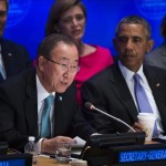 El secretario general de la ONU, Ban Ki-moon (izda), y el presidente de Estados Unidos, Barack Obama, participan en una cumbre. EFE/Archivo