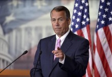 El vicepresidente de la Cámara de Representantes, el republicano John Boehner, pronuncia unas palabras. EFE/Archivo