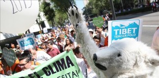 Un millar de personas marchó en la Ciudad de México para exhortar a los líderes mundiales a tomar decisiones de peso en la Cumbre de la ONU sobre el Cambio Climático (COP21). Archivo