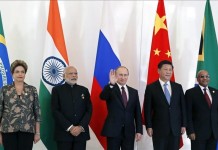 Los presidentes de los BRICS, acrónimo de Brasil, Rusia, India, China y Sudáfrica . archivo
